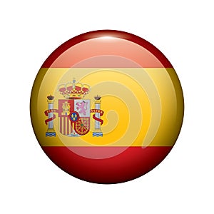 spain flag button badge. Vector illustration decorative design