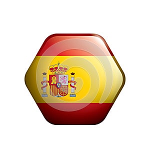 spain flag button. Vector illustration decorative design