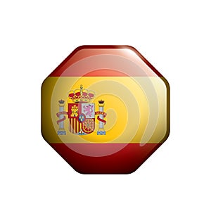 spain flag button. Vector illustration decorative design