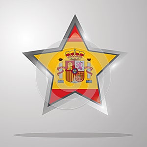 spain flag button. Vector illustration decorative design