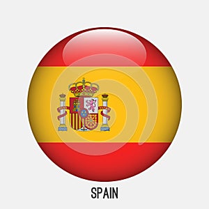 Spain flag in circle shape.