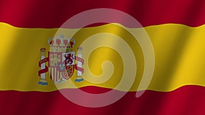 Spain Flag. Flag of Spain footage video waving in wind. The Spain Flag 4K animation