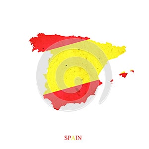 Spain flag in the form of a map of Spain