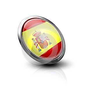 Spain flag glass button