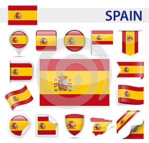 Spain Flag Vector Set