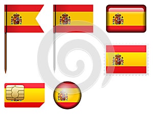 Spain flag set
