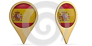 Spain flag symbol isolated on white background. 3D illustration.