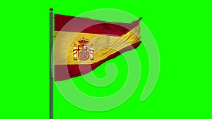 Spain flag waving 3d animated