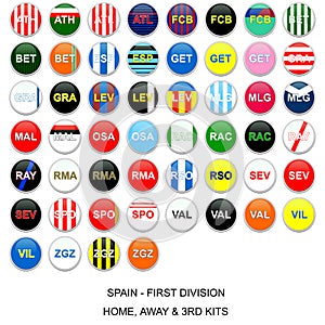 Spain Football League - Kit Teams