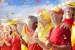 Spain football team supporter on stadium