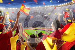 Spain football team supporter on stadium