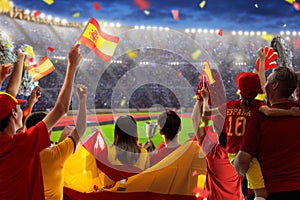Spain football team supporter on stadium