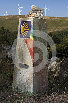 Spain, Galicia, Camino de Santiago Milestone