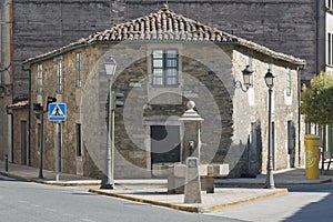 Spain, Galicia, Melide, Camino de Santiago Milestone