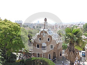 Spain: Gaudi\'s Park GÃ¼ell in Barcelona photo