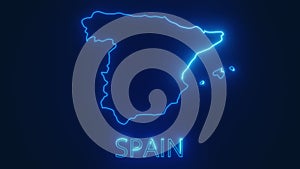 Spain glow map illustration