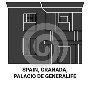 Spain, Granada, Palacio De Generalife travel landmark vector illustration photo