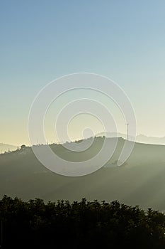 Spain, the hillsides around Frigiliana at dusk