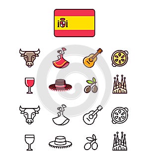 Spain icons set