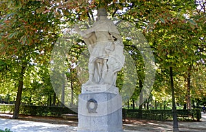 Spain, Madrid, El Retiro Park, Paseo de las Estatuas (Alley of Statues), statue of D.Chintila photo