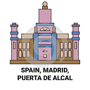 Spain, Madrid, Puerta De Alcal travel landmark vector illustration photo