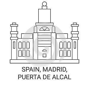 Spain, Madrid, Puerta De Alcal travel landmark vector illustration photo