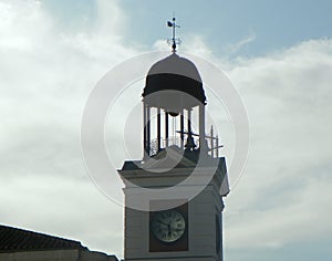 Spain, Madrid, Puerta del Sol, Real Casa de Carreras, clock tower of Sun Gate photo