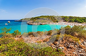 Spain Majorca beautiful beach S& x27;Amarador Cala Mondrago