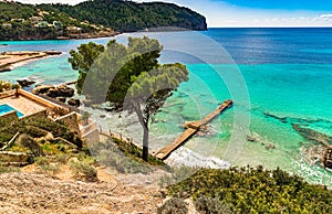 Spain Majorca, idyllic bay landscape of Camp de Mar