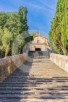 Spain Majorca, steps staircase of calvary in Pollenca
