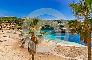 Spain Mallorca, beautiful beach at coast of Camp de Mar