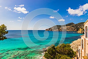 Spain Mallorca, sea view at bay of Camp de Mar