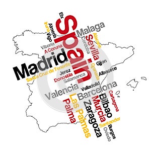 Spain map and cities