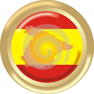 Spain map and flag