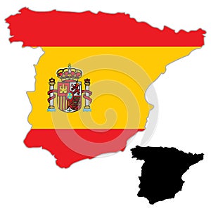 Spain map flag