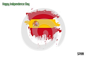 Spain National Flag Grunge Brush Stroke Vecctor Design Flag of Spain