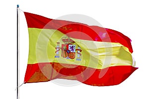 Spain national flag waving on studio