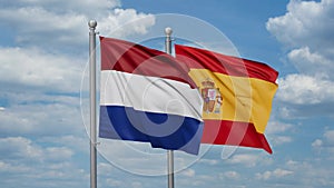Spain and Netherlands two flags