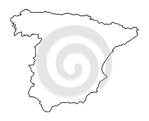 Spain Outline flag map. Vector illustration of national symbol. Graphic design of patriotic element