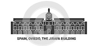 Spain, Oviedo, The Jirafa Building, travel landmark vector illustration photo