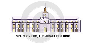 Spain, Oviedo, The Jirafa Building, travel landmark vector illustration photo