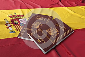 Spain passport on the flag of their country