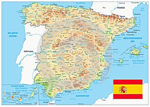 Spain Physical Map