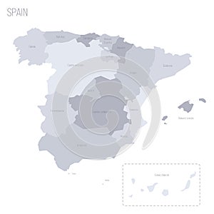 Spain political map of administrative divisions