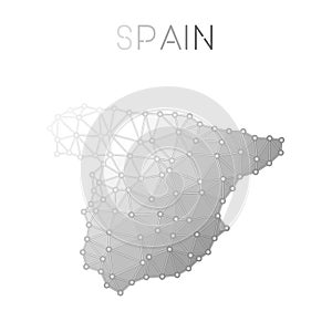 Spain polygonal vector map.