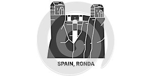 Spain, Ronda travel landmark vector illustration photo