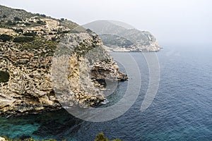 Spain`s rocky coast on the Mediterranean photo