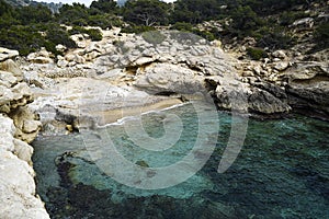 Spain`s rocky coast on the Mediterranean photo
