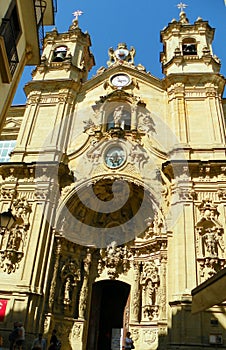 Spain, San Sebastian, 35 San Telmo Kalea, BasÃ­lica de Santa MarÃ­a del Coro, facade of the basilica