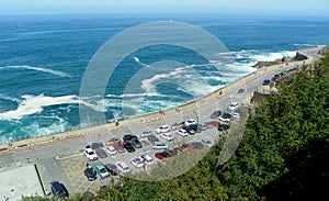 Spain, San Sebastian, Monte Urgull calea, view of the Pasealeku Berria